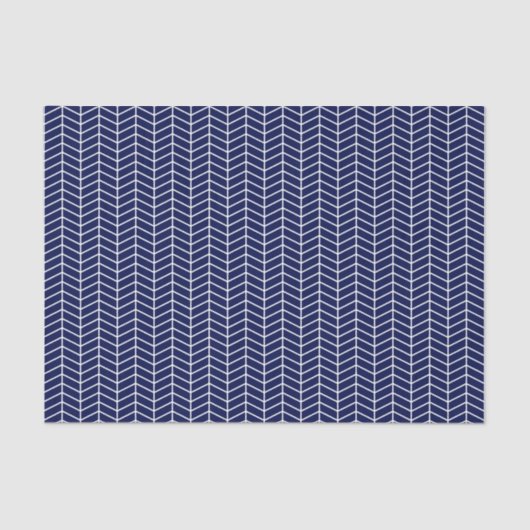Chevron Tissue Paper - White on Navy Blue Tissuepapier (Voorkant)