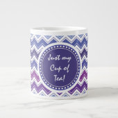 Chevron Tribal ZigZag Pattern in Blue and Paars Grote Koffiekop (Voorkant)