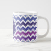 Chevron Tribal ZigZag Pattern in Blue and Paars Grote Koffiekop (Rechts)