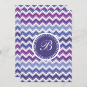 Chevron Tribal ZigZag Pattern in Blue and Paars Kaart (Voorkant / Achterkant)