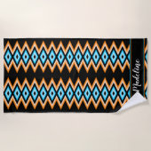 Chevron Tropical Custom name Modern Pattern Beach Strandlaken (Voorkant)