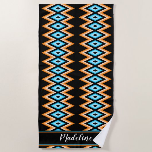 Chevron Tropical Custom name Modern Pattern Beach Strandlaken (Voorkant)