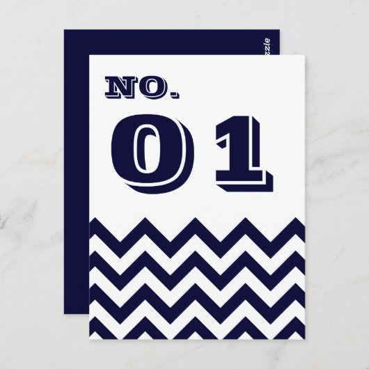 Chevron Trouwtafel Aantal Kaarten (Voorkant / Achterkant)