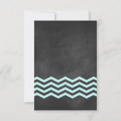 Chevron Turquoise Chalkboard RSVP. RSVP Kaartje (Voorkant)