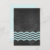 Chevron Turquoise Chalkboard RSVP. RSVP Kaartje (Voorkant / Achterkant)