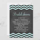 Chevron Turquoise Chalkboard Vrijgezellenfeest Inv Kaart (Voorkant)