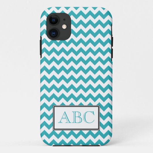 Chevron Turquoise & White iPhone 5 Hoesje (Achterkant)