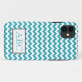 Chevron Turquoise & White iPhone 5 Hoesje (Achterkant (horizontaal))