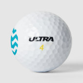 Chevron Turquoise Wit Initiaal Personaliseren Golfballen (Logo)
