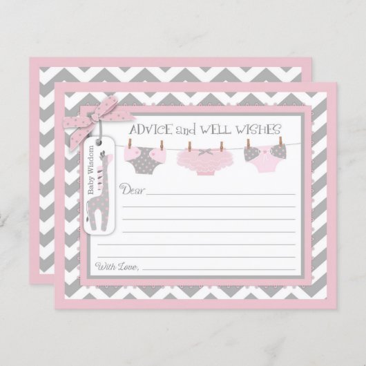 Chevron Tutu Diapers Advice Kaart (Voorkant / Achterkant)