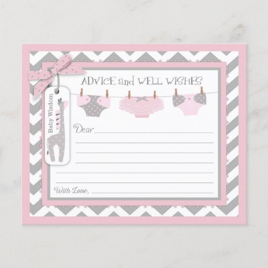 Chevron Tutu Diapers Advice Kaart (Voorkant)