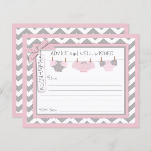 Chevron Tutu Diapers Advice Kaart (Voorkant / Achterkant)