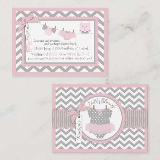 Chevron Tutu Luier Jumper Uil Breng een Boek Kaart (Voorkant / Achterkant)