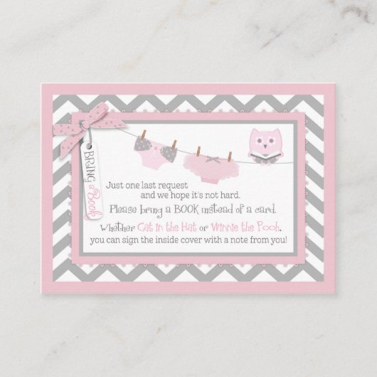 Chevron Tutu Luier Jumper Uil Breng een Boek Kaart (Voorkant)