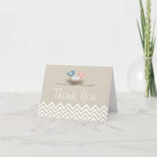Chevron Twin Pink and Blue Bird's Nest Bedankt