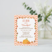 Chevron uitnodigingen voor Thanksgiving-diner (Staand voorkant)