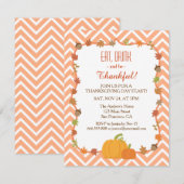 Chevron uitnodigingen voor Thanksgiving-diner (Voorkant / Achterkant)