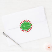Chevron Vakantie Kerstmis Familienaam Ronde Sticker (Envelop)