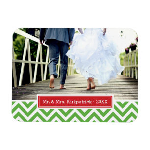 Chevron Vakantie Monogram Foto Magneet