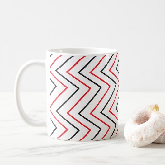 Chevron Verticale Streeppatroon Koffiemok (Met donut)