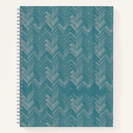 Chevron visgraat patroon turquoise notitieboek (Voorkant)