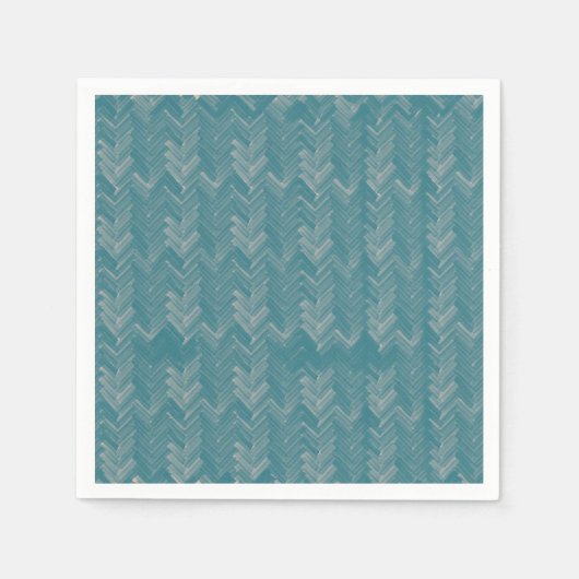Chevron visgraat patroon turquoise servet (Voorkant)