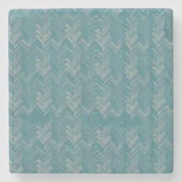 Chevron visgraat patroon turquoise stenen onderzetter