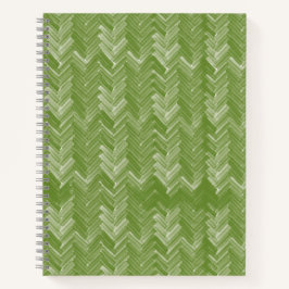 Chevron visgraatpatroon Forest Green Notitieboek
