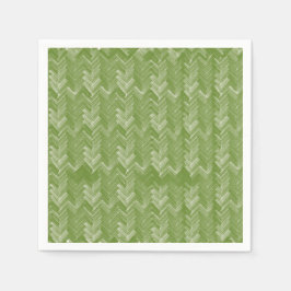 Chevron visgraatpatroon Forest Green Servet