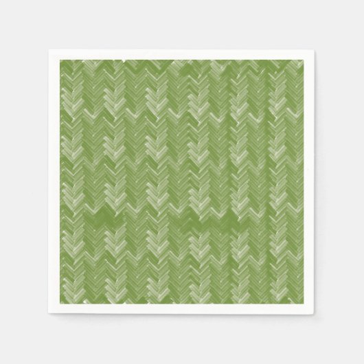 Chevron visgraatpatroon Forest Green Servet (Voorkant)