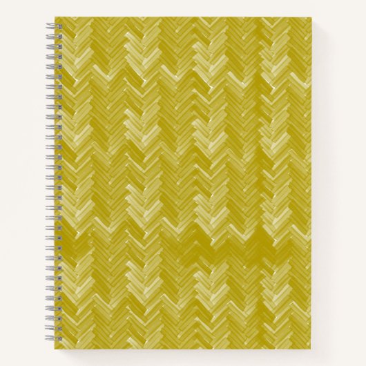 Chevron visgraatpatroon  geel goud notitieboek (Voorkant)