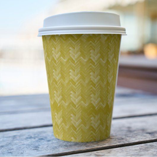 Chevron, visgraatpatroon,  goud papieren bekers