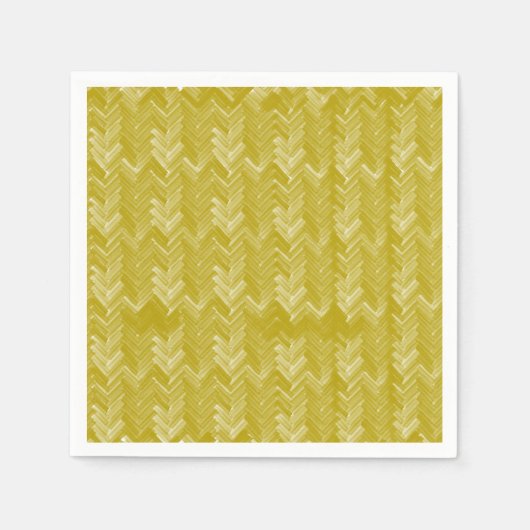 Chevron visgraatpatroon  goud servet (Voorkant)
