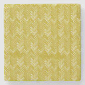 Chevron visgraatpatroon  goud stenen onderzetter (Voorkant)