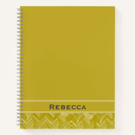 Chevron visgraatpatroon gouden monogram notitieboek