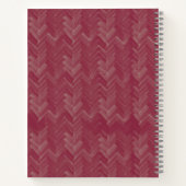 Chevron visgraatpatroon Luxe rood monogram Notitieboek (Achterkant)