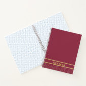 Chevron visgraatpatroon Luxe rood monogram Notitieboek (Binnen)