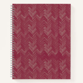 Chevron visgraatpatroon Luxe rood Notitieboek