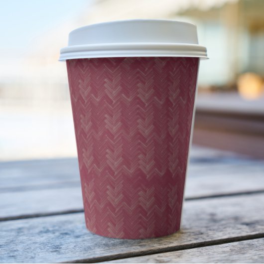 Chevron, visgraatpatroon, luxe rood papieren bekers