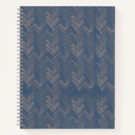 Chevron visgraatpatroon Retro blauw Notitieboek
