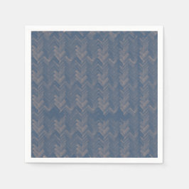 Chevron visgraatpatroon Retro blauw Servet