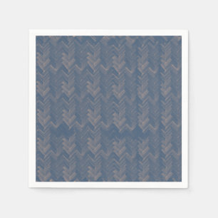 Chevron visgraatpatroon Retro blauw Servet