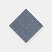 Chevron visgraatpatroon Retro blauw Servet (Hoek)