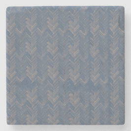 Chevron visgraatpatroon Retro blauw Stenen Onderzetter
