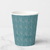 Chevron, visgraatpatroon, turkoois papieren bekers (Voorkant)
