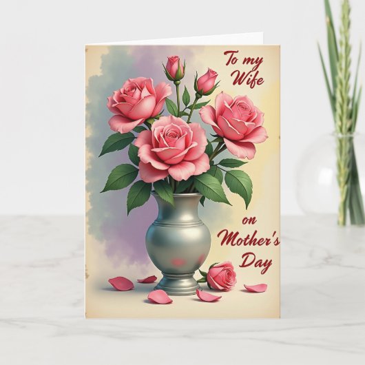 Chevron Watercolor Bloemkaart Kaart (Voorkant)