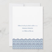 Chevron Waves met Nautical Love Banner Invitation Kaart (Achterkant)