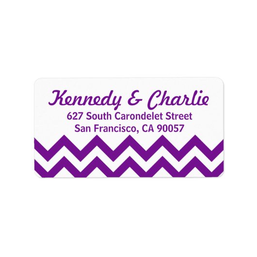 Chevron Wedding Adresetiketten Etiket (Voorkant)
