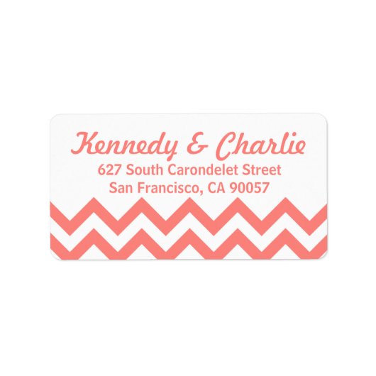 Chevron Wedding Adresetiketten Etiket (Voorkant)
