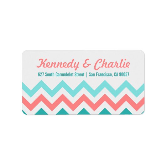 Chevron Wedding Adresetiketten Etiket (Voorkant)